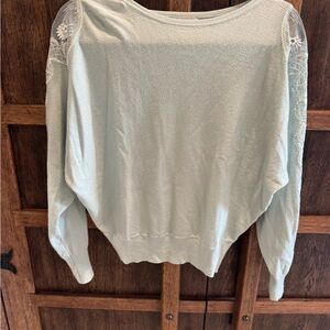 Carmen Marc Valvo Mint Green Knit Sweater